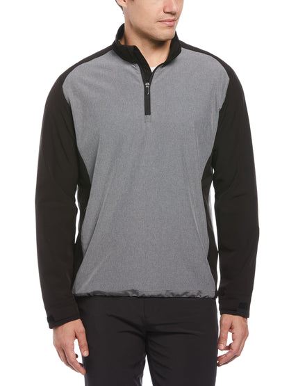 Mens Heathered Block Quarter Zip Golf Jacket
