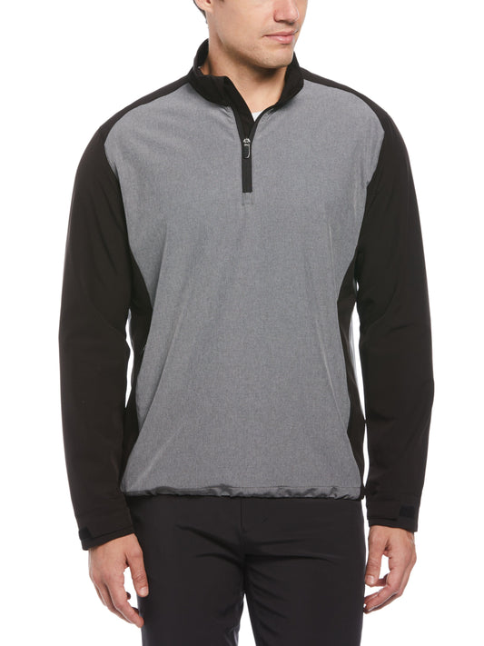 Mens Heathered Block Quarter Zip Golf Jacket