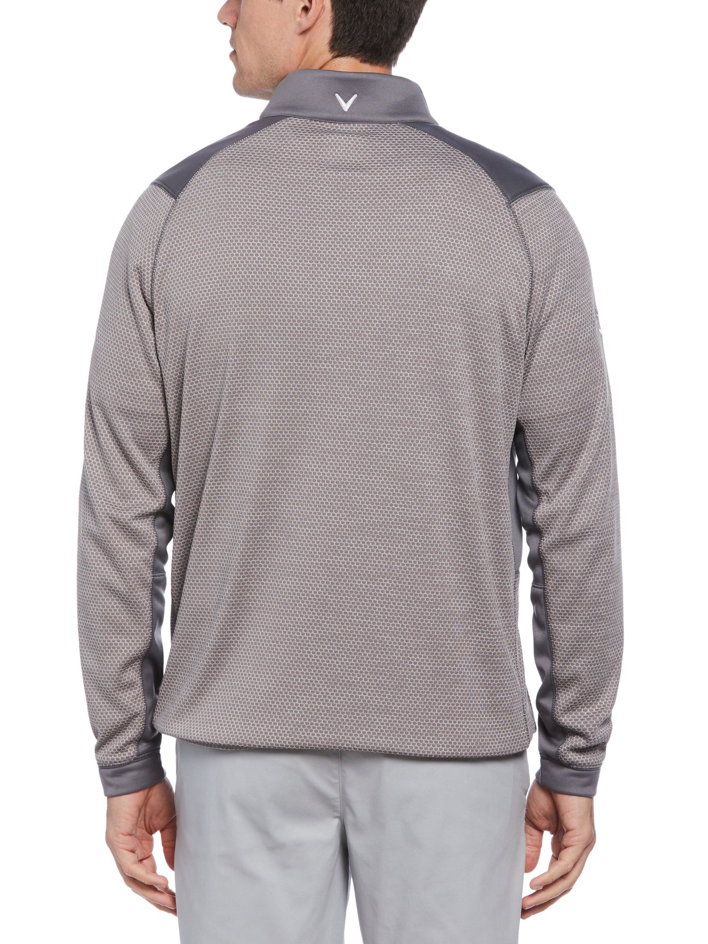 Mens Hexagon Textured 1/2 Zip Base Layer Golf Top