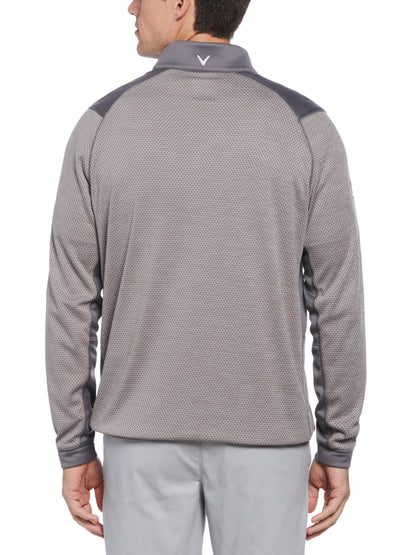 Mens Hexagon Textured 1/2 Zip Base Layer Golf Top
