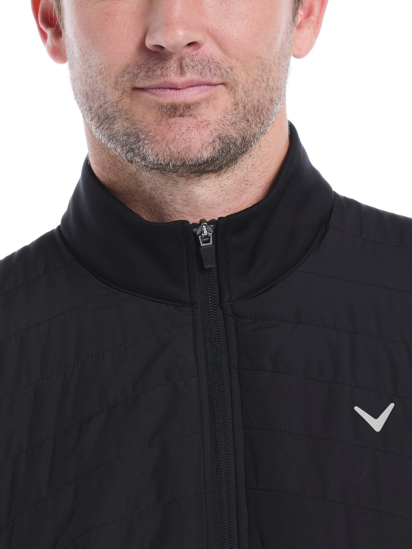 Mens Quilted Puffer Full Zip Golf Jacket