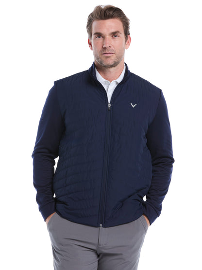 Mens Quilted Puffer Full Zip Golf Jacket