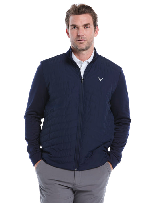 Mens Quilted Puffer Full Zip Golf Jacket