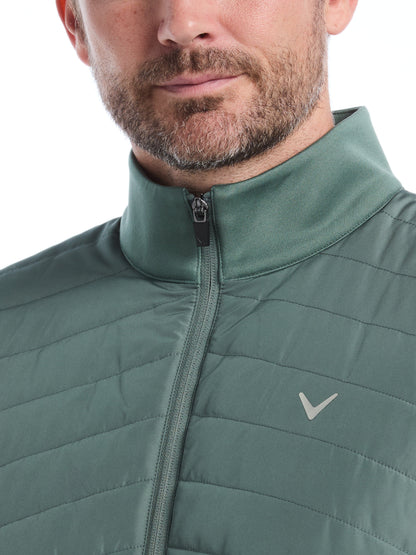 Mens Quilted Puffer Full Zip Golf Vest