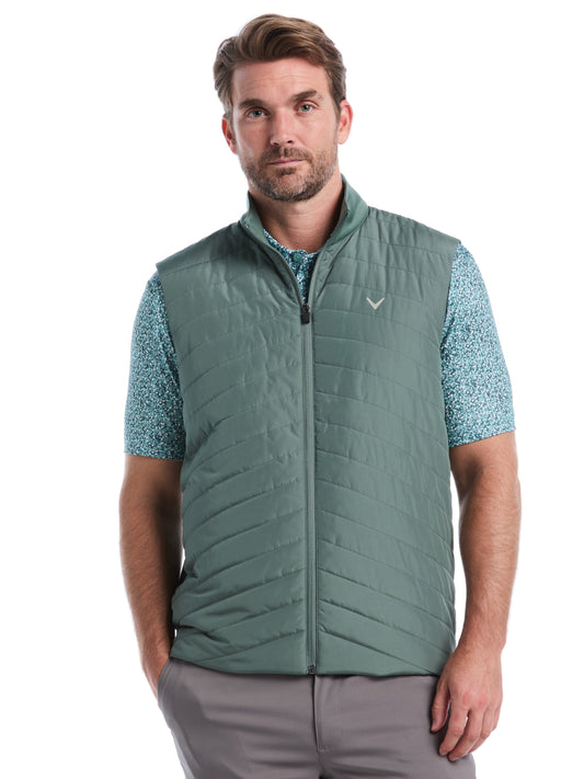 Mens Quilted Puffer Full Zip Golf Vest