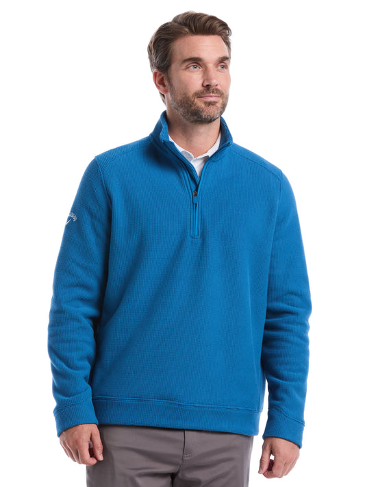 Mens Waffle 1/4 Zip Long Sleeve