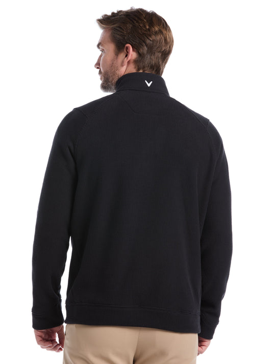 Mens Waffle 1/4 Zip Long Sleeve