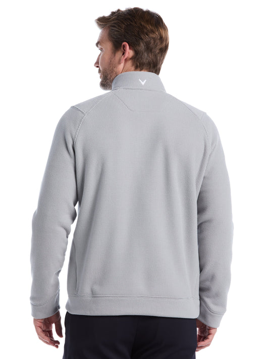 Mens Waffle 1/4 Zip Long Sleeve