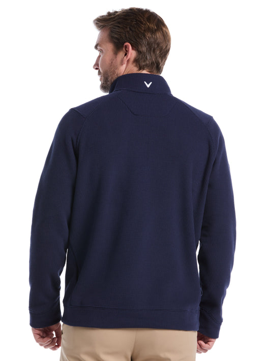 Mens Waffle 1/4 Zip Long Sleeve