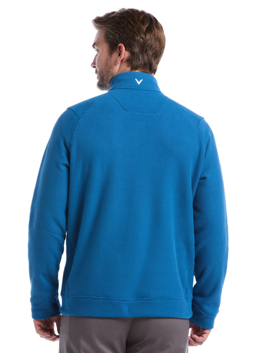 Mens Waffle 1/4 Zip Long Sleeve