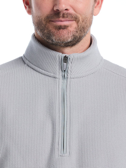 Mens Waffle 1/4 Zip Long Sleeve