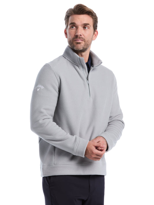 Mens Waffle 1/4 Zip Long Sleeve