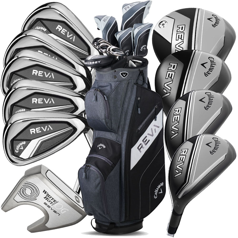REVA 11-Piece Cart Bag Package Set +0.5" Longer Ladies - Black