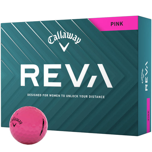 Callaway REVA Ladies Golf Balls - Enhanced Distance, Soft Feel, Pink, 12-Pack