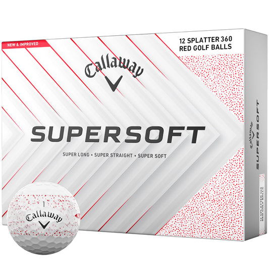 Callaway Supersoft Red Splatter Golf Balls: 12-Pack for Distance & Feel