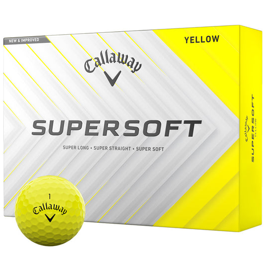 Callaway Supersoft Yellow Golf Balls: Enhanced Distance, Soft Feel, Superior Control (12-Pack)