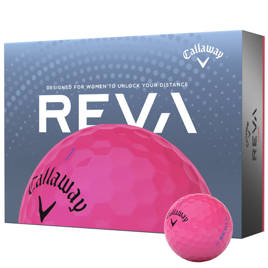 Callaway REVA Ladies Golf Balls: Pink 12-Pack for Distance and Forgiveness